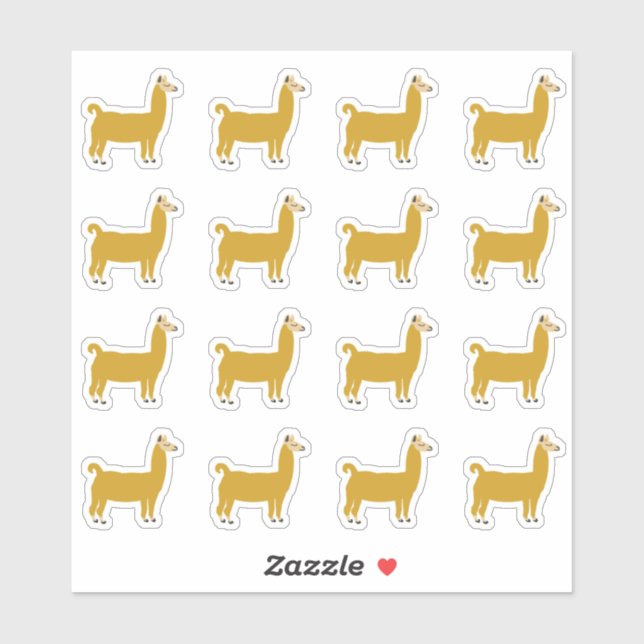 Sticker Amusante Llama Animal (Feuille)