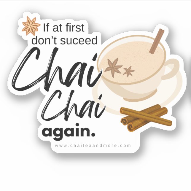 Sticker Amusants Chai Puns et Citation (Devant)