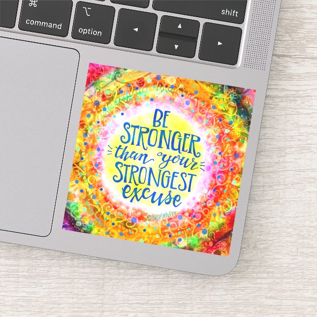 Sticker Amusement Soyez Forte Motivation Inspiritisme tend (Détail)