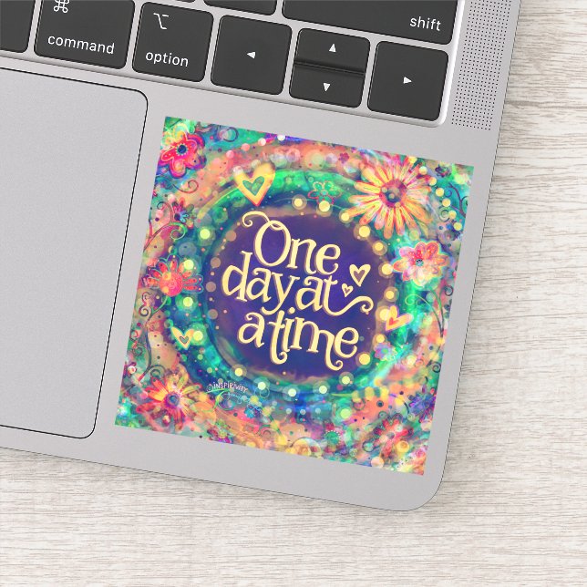 Sticker Amusez-vous un jour à la fois Florale fantaisiste  (Détail)