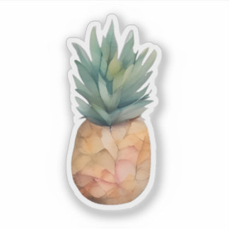 Sticker Ananas Aquarelle Éthérée
