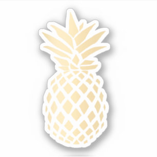 Sticker Ananas assez girly moderne élégant d'or