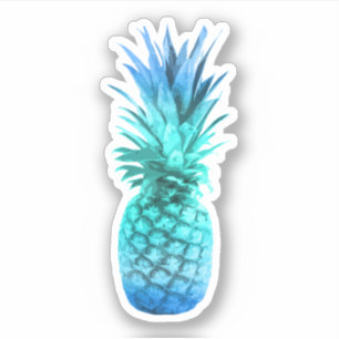 Sticker Ananas bleu turquoise
