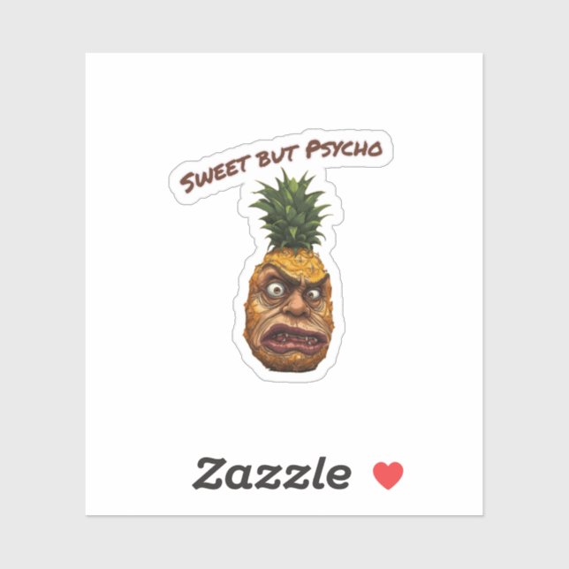 Sticker Ananas doux mais psychotique (Feuille)