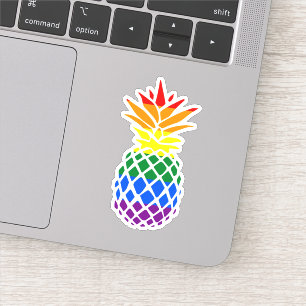 Sticker Ananas   drapeau arc-en-ciel