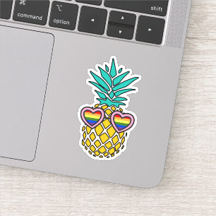Sticker Ananas   Lunettes de soleil à drapeau arc-en-ciel