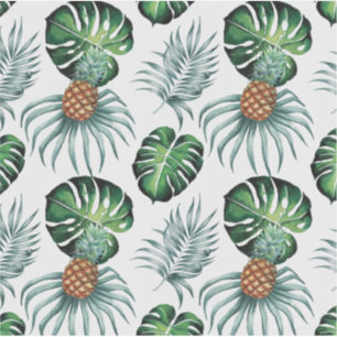 Sticker Ananas Motif aquarelle de fruit et feuille tropica