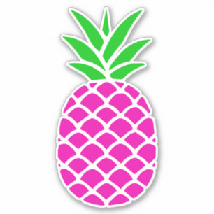 Sticker Ananas rose et vert Preppy