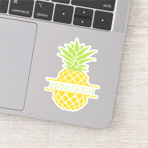 Sticker Ananas vert jaune personnalisé