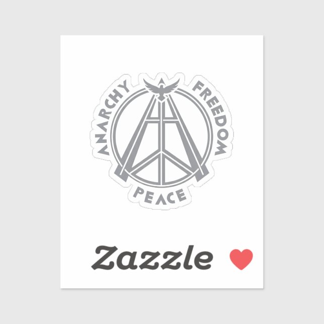 Sticker Anarchie, liberté et paix : Symbole d'anarchie mod (Feuille)