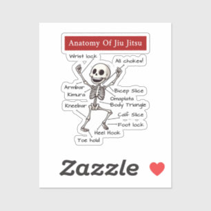Sticker Anatomie Drôle De Jiu Jitsu Technique De Soumissio
