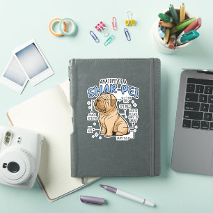 STICKER ANATOMIE D'UN CHIEN SHARPEI