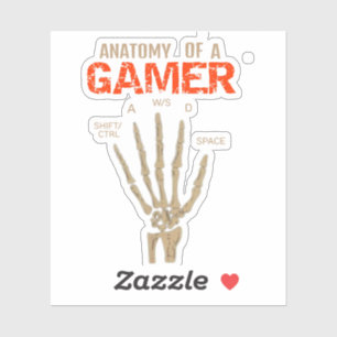 Sticker Anatomie d'un Gamer Skeleton Clavier