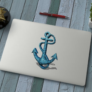 Sticker Ancre Parties scintillant bleue