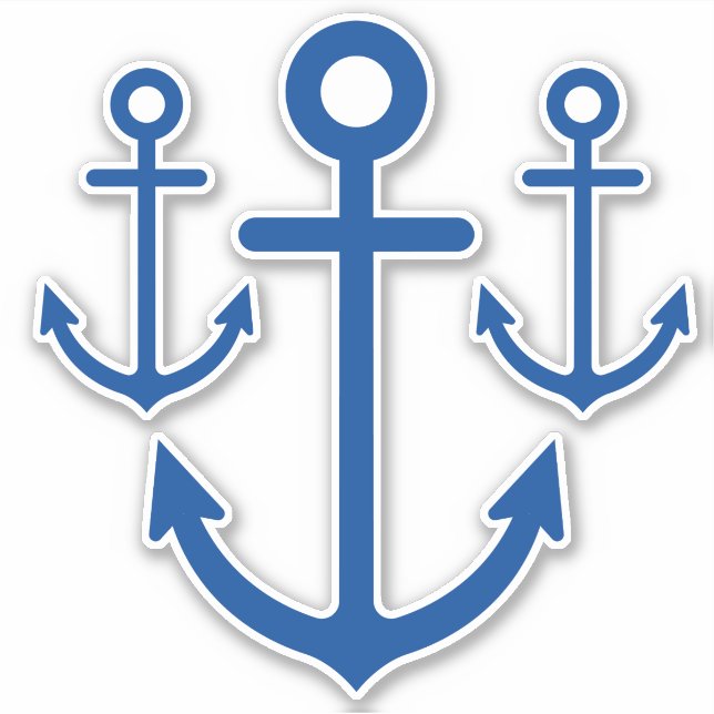 Sticker Ancres bleues de la marine nautique (Devant)