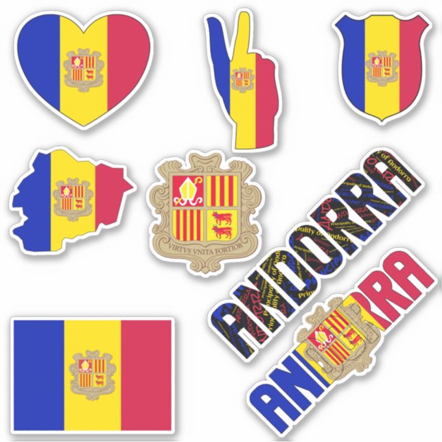 Sticker Andorre Extraordinaire Forme les symboles nationau (Devant)
