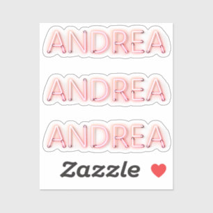 Sticker Andrea Nom dans les lumières brillantes du néon