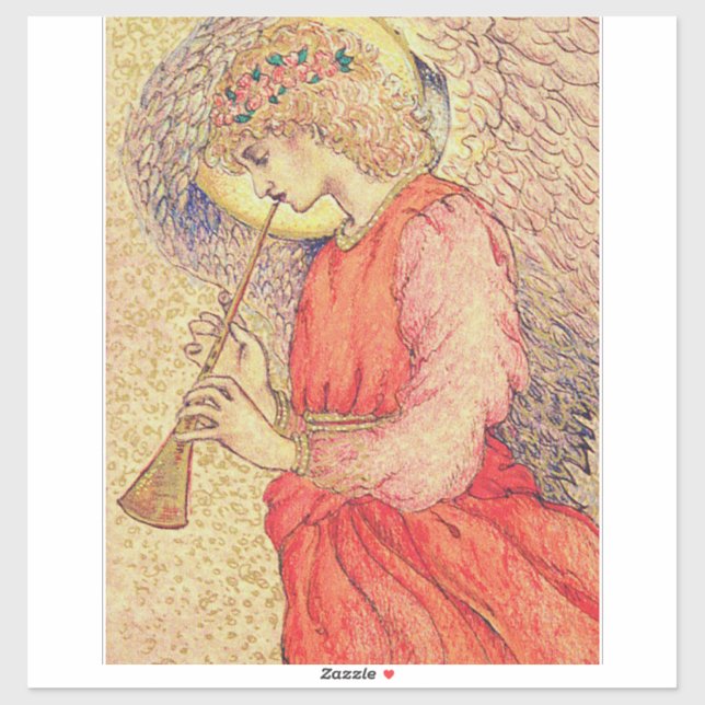Sticker Angel Jouer un Flageolet (Feuille)