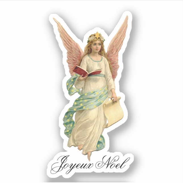 Sticker Angel Noel vintage (Devant)