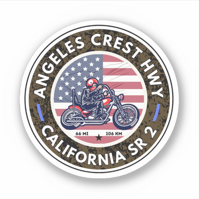 Sticker Angeles Crest Highway California State Route 2 (Devant)