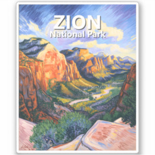 Sticker Angels Landing personnalisé Parc national de Zion 