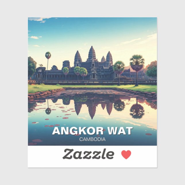 Sticker Angkor Wat Cambodia à Dawn (Feuille)