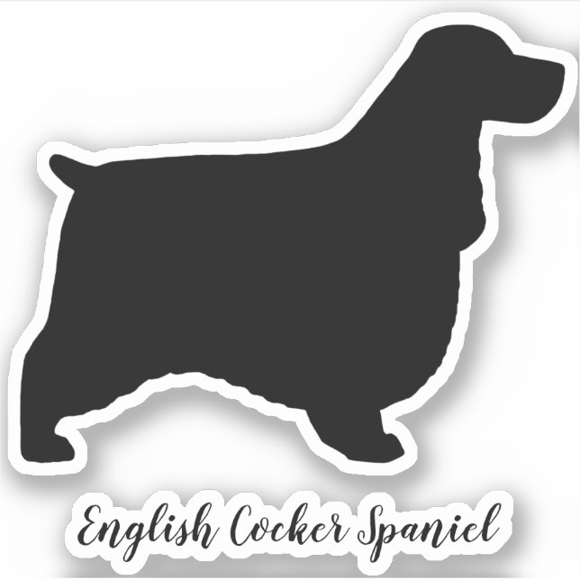 Sticker Anglais Cocker Spaniel Chien Silhouette Vinyl (Devant)