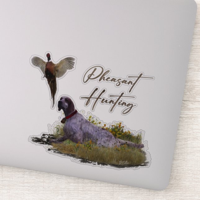 Sticker Anglais Setter, Chasse de faisan (Détail)