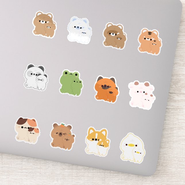 Sticker Animal mignon avec Plushie (Détail)