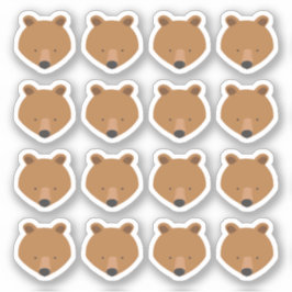Sticker Animal mignon du visage de l'ours