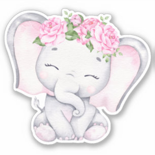 Sticker animal petit éléphant mignon