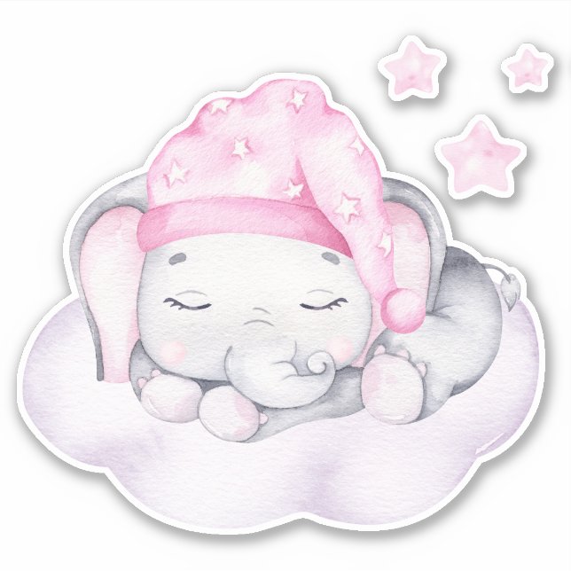 Sticker animal petit éléphant mignon (Devant)