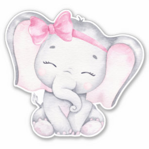 Sticker animal petit éléphant mignon