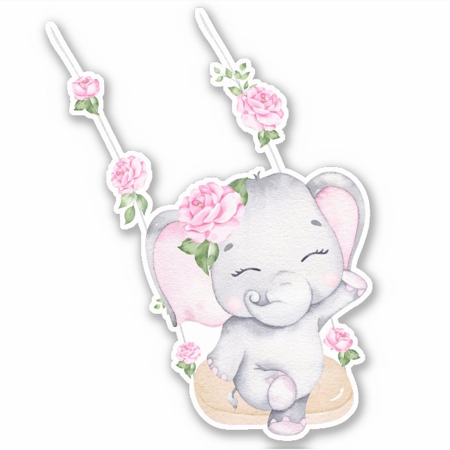 Sticker animal petit éléphant mignon (Devant)