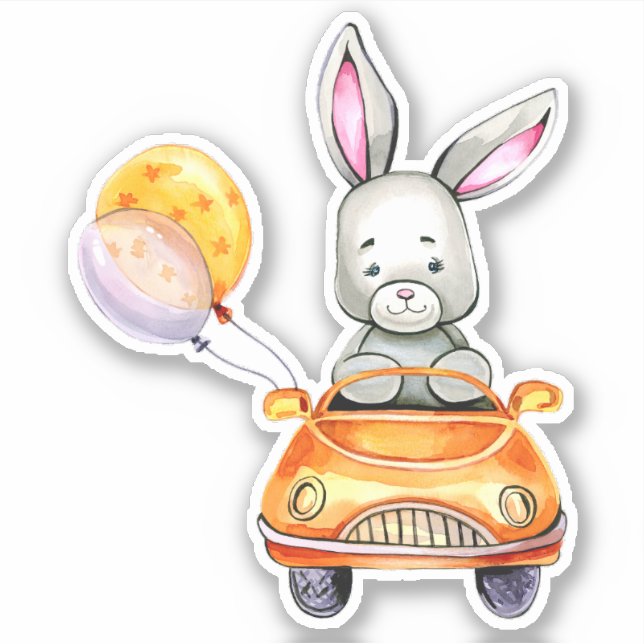 Sticker animal petit lapin mignon (Devant)