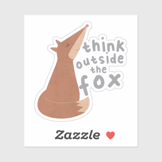 Sticker Animal Pun : Pensez à l'extérieur du Fox (Feuille)