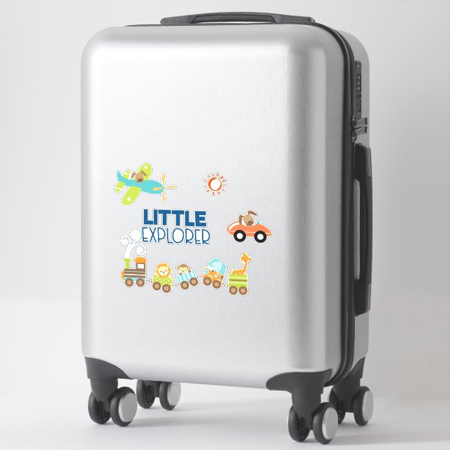 Sticker Animal Toy Train Voiture et avion Little Explorer (Sur valise)