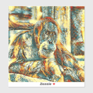Sticker AnimalArt_OrangUtan_018