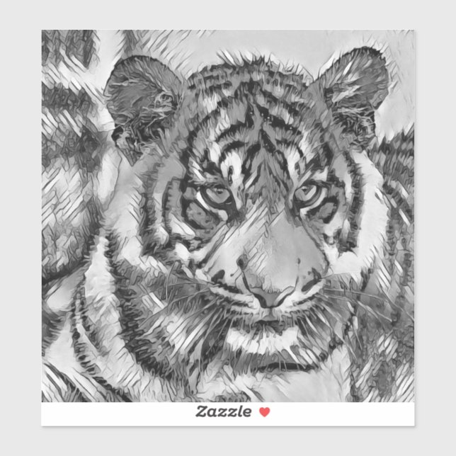 Sticker AnimalArtBW_Tiger_009 (Feuille)