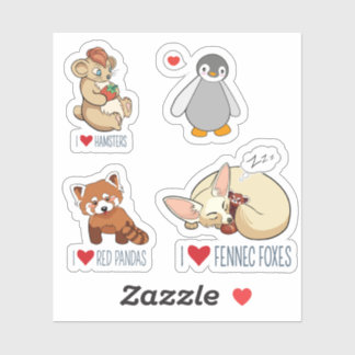 Sticker Animaux caricaturaux mignons