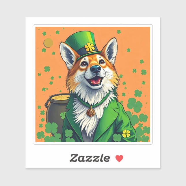 Sticker Animaux chanceux déguisés - Saint Patrick’s Day Fu (Feuille)