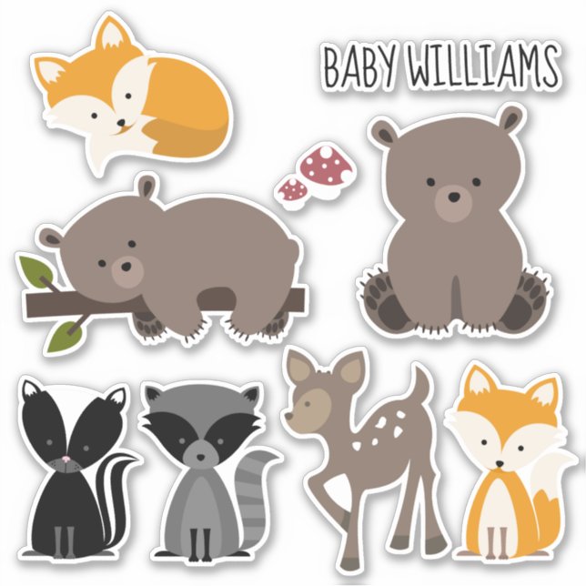 Sticker Animaux de bois bébé (Devant)