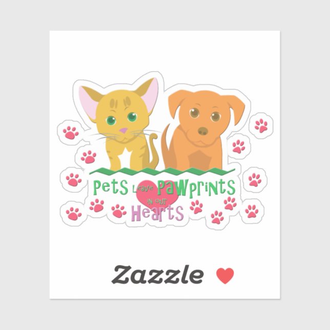 Sticker Animaux de laisser des empreintes digitales (Feuille)