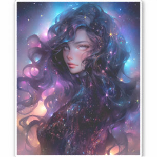 Sticker Anime Girl Fabriquée En Étoiles