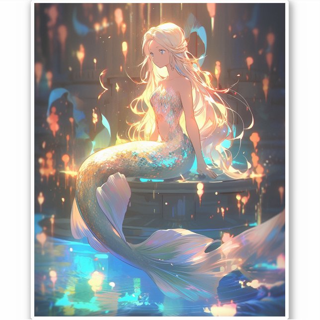 Sticker Anime Mermaid Girl Imaginaire Art (Devant)