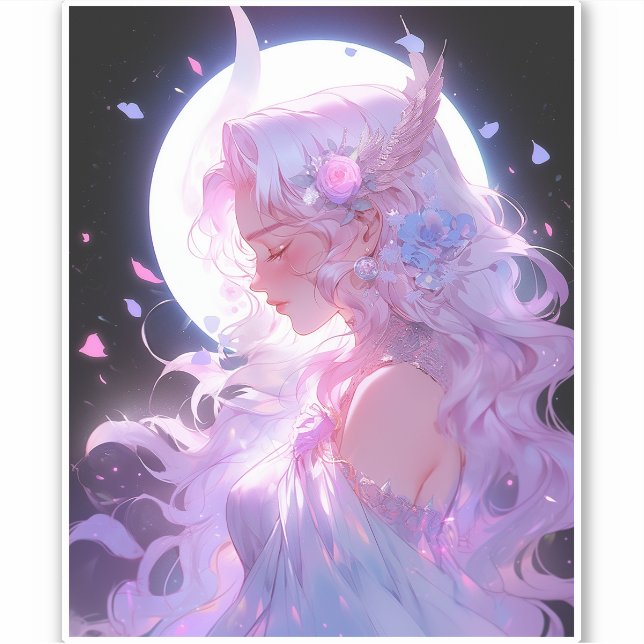 Sticker Anime Moon Princess Imaginaire Art (Devant)