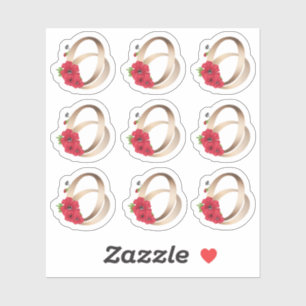 Sticker anneaux mariages, anneaux, or, amour, vintage