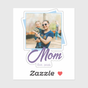 Sticker Année de fondation de maman avec photo personnalis