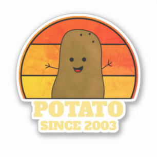 Sticker Année de naissance rétro de la pomme de terre