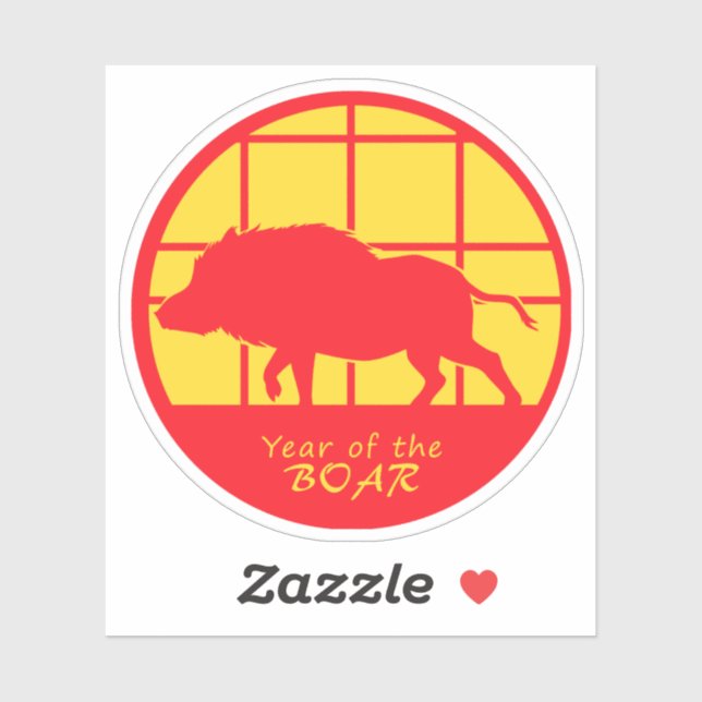 Sticker Année du sanglier (Feuille)
